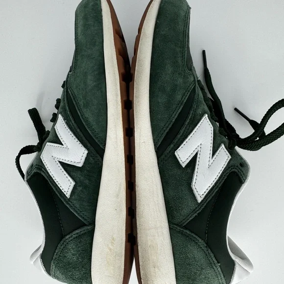 New Balance Men's Forest Green and White Sneakers - Picture 4 of 9